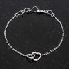 Slickblue Interlocked Hearts Bracelet for Women, 0.12ct CZ, Rhodium Plated, 7" Chain + 1" Extender, Lobster Clasp - 3 of 3