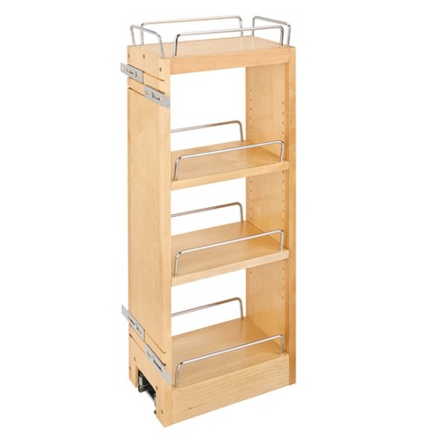 Rev-a-shelf 11 Pull Out Storage Organizer For Base Kitchen/ Bathroom  Cabinets, Spice Rack/ Pantry Shelves With Soft Close Slides, Wood,  448-bddsc-11c : Target