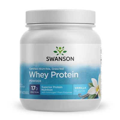 Swanson Certified rbgh-Free Grass-Fed Whey Protein Powder- Vanilla 14.8 oz.