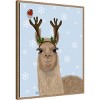 Amanti Art 23"x28" Llama Antlers by Fab Funky Framed Canvas Wall Art Print - 2 of 4