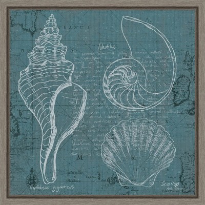 Amanti Art Coastal Blueprint I by Marco Fabiano Canvas Wall Art Print Framed 16-in. x 16-in.