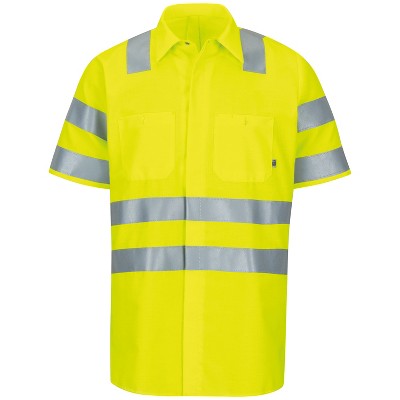 Red Kap Short Sleeve Hi-visibility Ripstop Work Shirt With Mimix ...