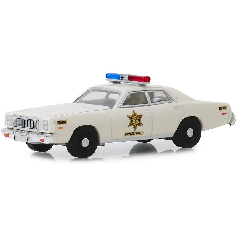 1977 Plymouth Fury Cream "Hazzard County Sheriff" "Hobby Exclusive" 1/64 Diecast Model Car by Greenlight, 2 of 4