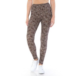 Slickblue Women's High-Waisted Yoga Style Leggings, One Size, Banded Lined Knit, Brown/Black/Grey/Snake Skin/Tie Dye - 1 of 4