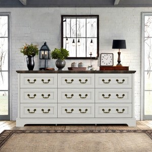 ORRD Farmhouse Style Bedroom 5 Drawer Dresser, 31.5'' Wooden Chest of Drawers with Metal Handles for Living Room, Hallway, Closet (Gray) - 1 of 4