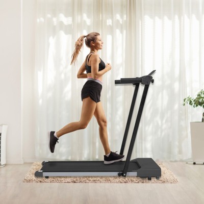 HFYee Walking Pad Treadmill 300 LB Capacity with Armrest, LED Display and Silent Motor, Portable Treadmill for Home Gym, 1 to 7.6 MPH