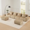 146'' Flannelette U-Shaped Modular Sectional Sofa with Movable Ottoman, Boneless Design, and Deep Seat - 3 of 4