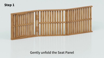 Ariana Teak Finish Acacia Wood Chaise Lounge with Cushion