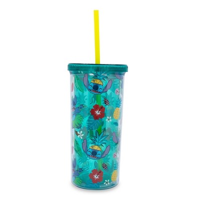 Disney Lilo & Stitch Kauai, Hawaii Tropical Carnival Cup with Lid and Straw