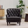 Upholstered Accent Chair for Living Room with Nailhead Trim, Comfortable Curved Back Armchair with Wood Legs-Maison Boucle - 2 of 4