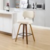Bekrvio 26"/29” Swivel Bar Stools Set of 4, Upholstered Faux Leather Barstools with Back, Bar Chairs Island Stools for Kitchen Counter - 2 of 4