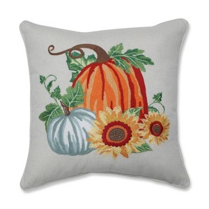 Pillow Perfect 18.5"x18.5" Indoor Thanksgiving Pumpkin Patch Square Throw Pillow - 1 of 4