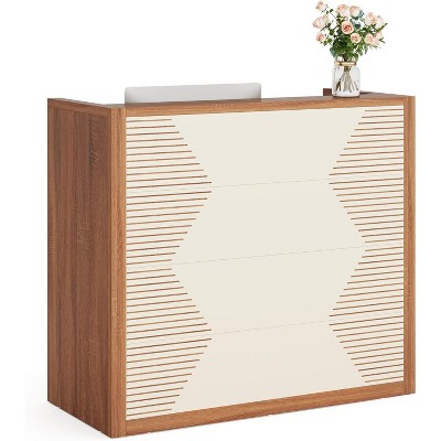 Tribesigns 47" Reception Desk, Modern Front Desk with Counter