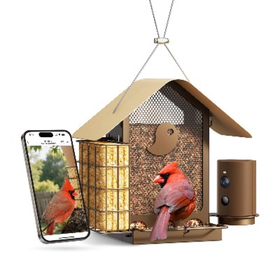 Birdfy Metal Feeder V , 1080P HD Video, 60FPS Slow-Motion, Full-Color Night Vision, Durable Metal, 7-Day Free AI Trial
