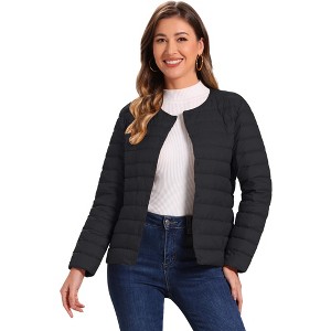 INSPIRE CHIC Women's Lightweight Button Down Packable Long Sleeve Puffer Jacket - 1 of 4