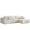 Homy Casa Modern Low Profile Sectional Sofa with Wide Chaise and Plush Cushions for Living Room or Apartment, Cream - 4 of 4