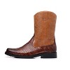 Santimon Men's Crocodile Western Cowboy Boots, Side Zipper, Mid Calf Wide Square Toe Boots - 3 of 4