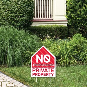 Big Dot of Happiness No Trespassing - Outdoor Lawn Sign - Private Property Yard Sign - 1 Piece - 1 of 4