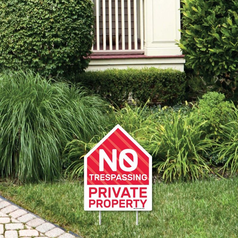 Big Dot of Happiness No Trespassing - Outdoor Lawn Sign - Private Property Yard Sign - 1 Piece, 1 of 8
