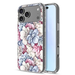 MyBat Pro Mood Series MagSafe Case (with Diamonds) for Apple iPhone 17 Pro Max - Floral Gems - 1 of 4