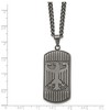 Black Bow Jewelry Mens Stainless Steel Antiqued Brushed Phoenix Dog Tag Necklace, 22 In - 4 of 4
