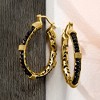 Ross-Simons 15.00 ct. t.w. Black Spinel Bead Hoop Earrings in 18kt Gold Over Sterling - 3 of 4