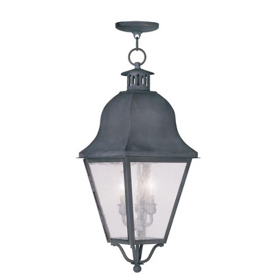 Livex Lighting, 26906-61, Newburyport, Large Outdoor Pendant Lantern, Charcoal