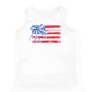 The Juniper Shop Watercolor Flag Coquette Youth Tank Top - 1 of 4