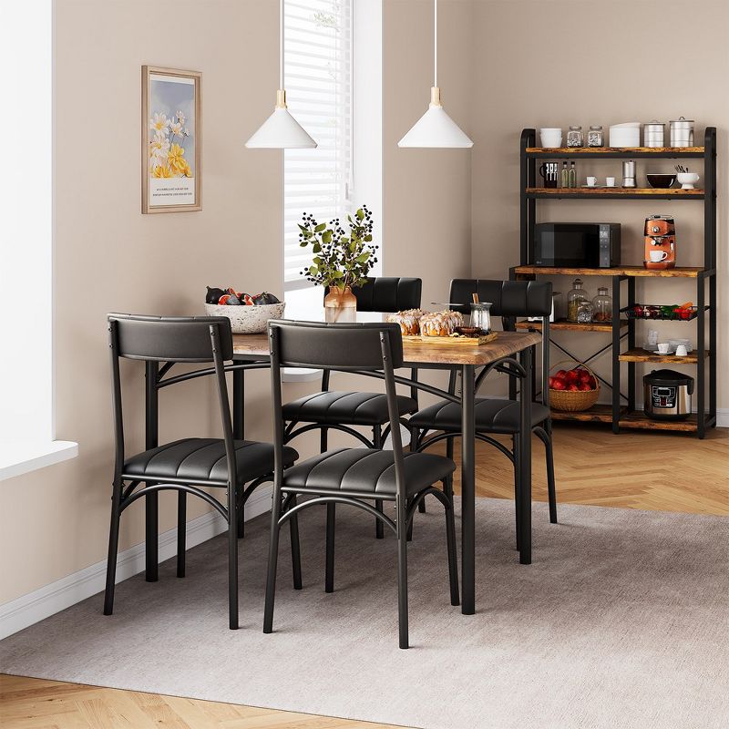 Whizmax Kitchen Dining Room Table Set for 4 with Upholstered Chairs, 4 of 10