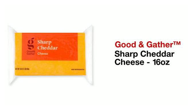 Sharp Cheddar Cheese - 16oz - Good & Gather&#8482;, 2 of 5, play video