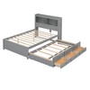 NicBex Full Size Modern Pine Platform Bed with Trundle, Storage Headboard and 3 Drawers for Bedroom - 3 of 4