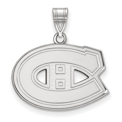 Black Bow Jewelry 10k White Gold Montreal Canadiens NHL Medium Pendant