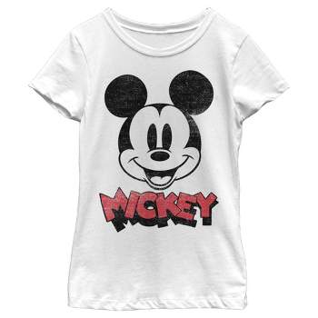 Girl's Disney Mickey Mouse Retro Headshot T-Shirt
