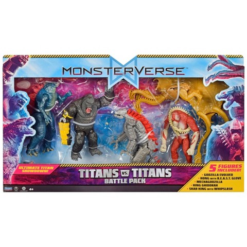 Детские фигурки Godzilla MonsterVerse Titans vs Titans 5 Pk Battle Set – Godzilla Evolved, Kong with B.E.A.S.T. Glove, King Ghidorah with Whiplash Action Figures