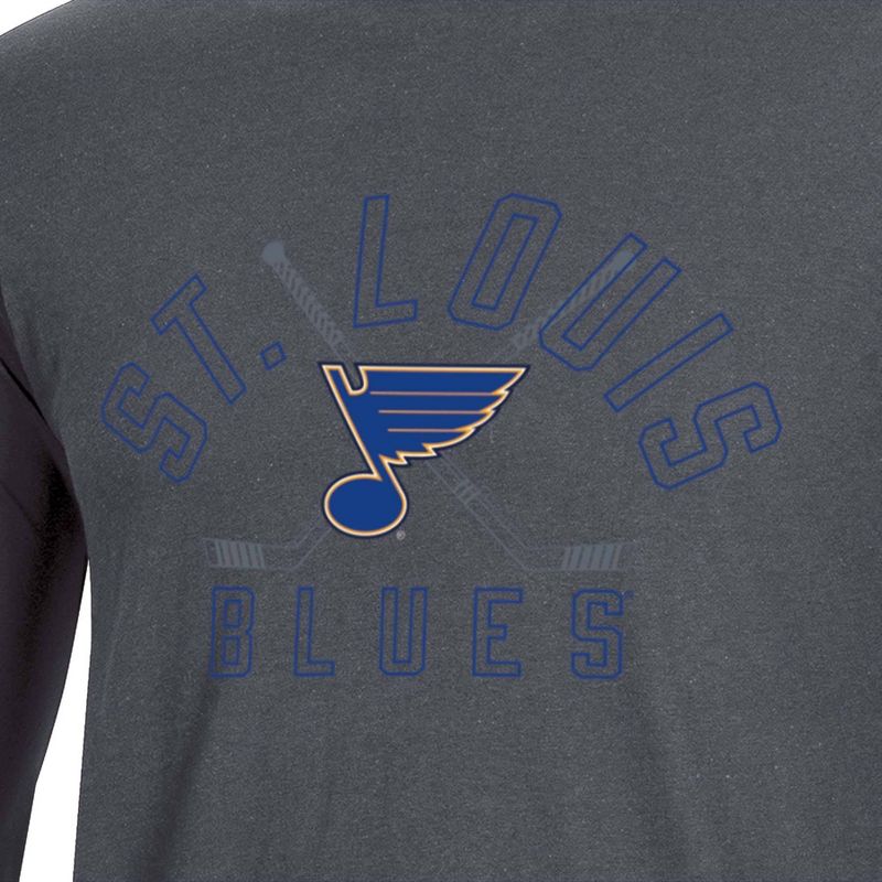NHL St. Louis Blues Men&#39;s Charcoal Long Sleeve T-Shirt, 3 of 4