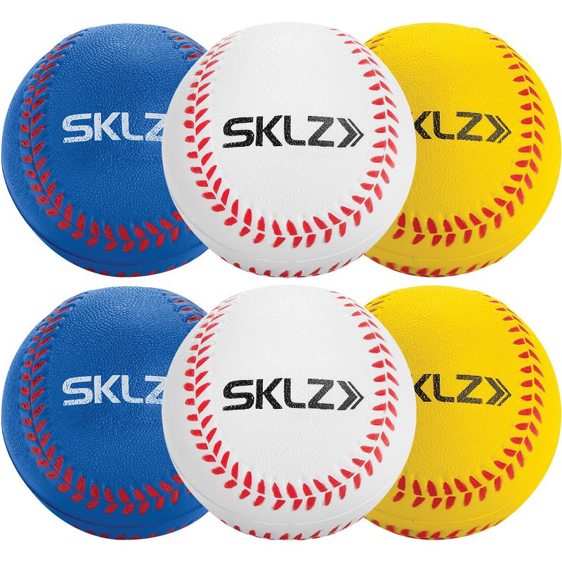 SKLZ Foam Training Baseballs 6-Pack - White/Yellow/Blue, 1 of 3