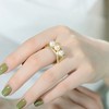 Sterling Silver Ring with Gold Plating and 6-6.5MM Freshwater Pearls – Sleek Geometric Design with Modern Elegance - 2 of 3