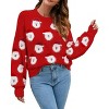 BLUEMING Women's Christmas Top Long Sleeve Round Neck Santa Claus Knitted Sweater Pullover Top - 4 of 4