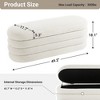 Gericco 49.2" Storage Ottoman Bench Upholstered Fabric Storage Bench for Bedroom End of Bed Aesthetic Large Oval Storage Ottoman - 2 of 4