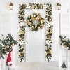 2PCS 24 Inch Christmas Wreath for Front Door, Battery Operated Xmas Wreath with Ball Ornaments Pine Cones and 20 LED Lights for Home Holiday Decor - 4 of 4