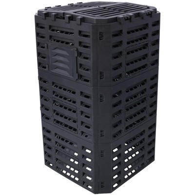 Garden Composter Bin Made From Recycled Plastic, Outdoor Compost Bin, 90/132 Gallons Large Compost Bin,abstract,black,25in,2.08ft