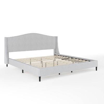 Martha Stewart King Amelia Upholstered Platform Bed Gray/Black