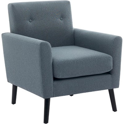Mid-Century Modern Accent Chair, Premium Linen Upholstery, 350lb Capacity, Ergonomic Design, 15-Min Assembly
