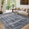 Non-Shedding Vintage Printed Accent Rugs | Non-Slip Farmhouse Distressed Area Rugs | Machine Washable Low Pile Carpet for Kitchen, Bedroom - 3 of 4