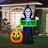 Occasions 5.5' INFLATABLE REAPER AND PUMPKIN SCENE, 5.5 ft Tall, Multicolored - 2 of 4