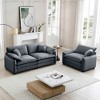 2-Piece Corduroy Sofa Set with 1-Seater and 3-Seater, Cloud-Like Comfort, Flexible Combination - 3 of 4