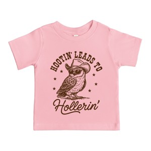 The Juniper Shop Hootin' Leads To Hollerin' Owl Toddler Short Sleeve Tee - 3T - Pink - 1 of 4
