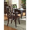 Set of 2 Keenan Arm Dining Chair Dark Walnut - Acme Furniture: Traditional Design, Microfiber Upholstery, Wood Frame - 2 of 3