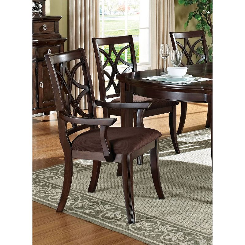 Set of 2 Keenan Arm Dining Chair Dark Walnut - Acme Furniture, 3 of 5