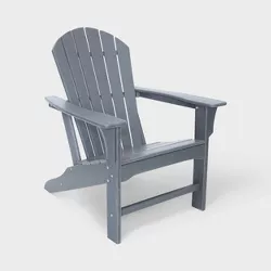Hampton Poly Outdoor Patio Adirondack Chair - Gray - LuXeo